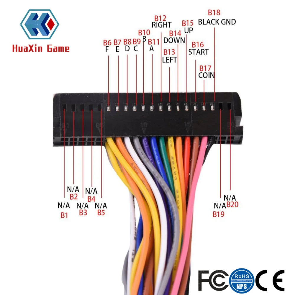 Sanwa 조이스틱용 캐비닛 와이어 하네스 PCB 케이블, LED 푸시 버튼, 패밀리 판도라 박스 게임 콘솔, 아케이드, 40 핀 인터페이스