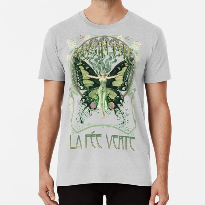 Absinthe T Shirt Absinthe Green Liqueur Decimonannic Vintage Old Fairy Nouveau Collage