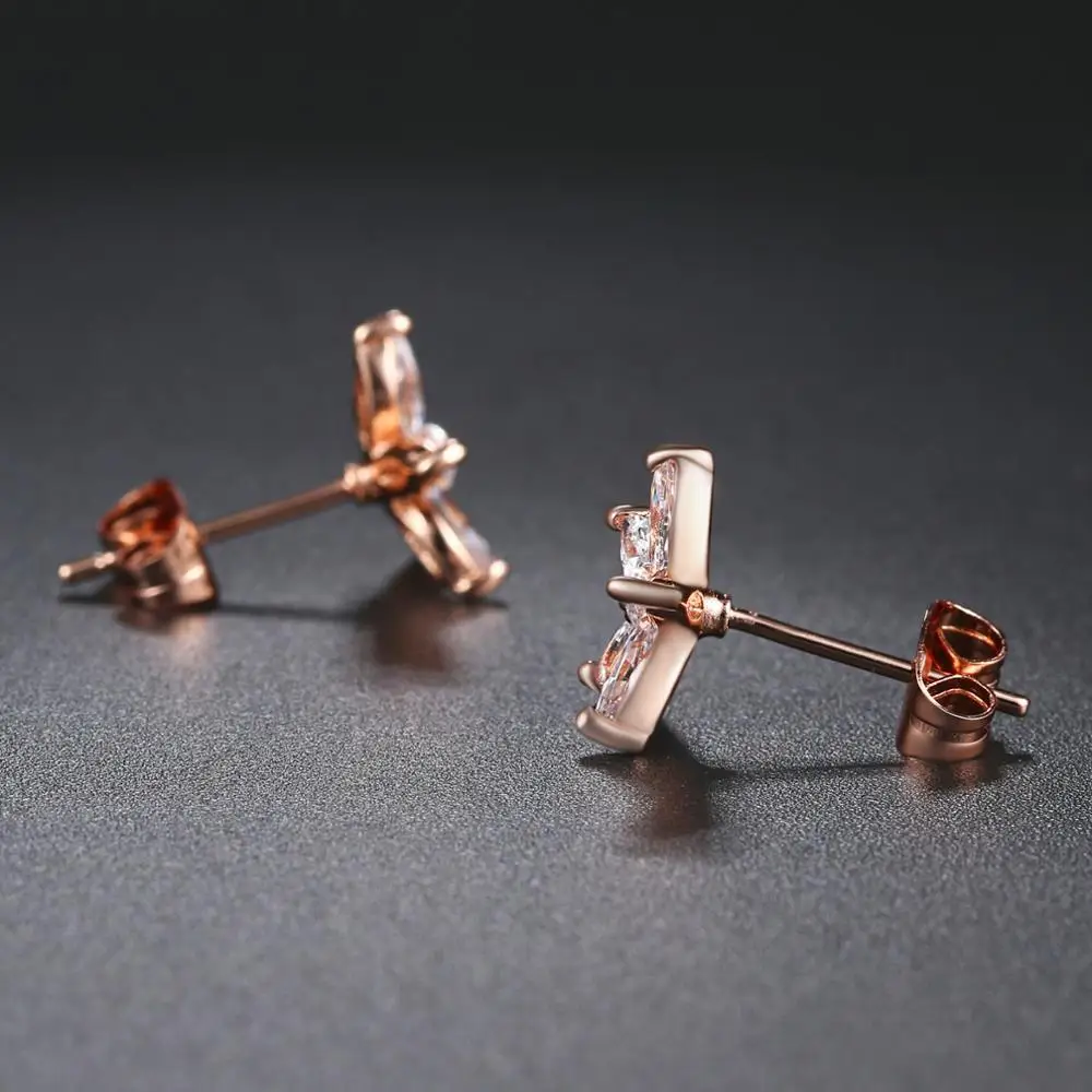 Top Quality Wintersweet Rose Gold Color Stud Earrings Genuine Austrian Crystal ZYE062 ZYE007 ZYE008