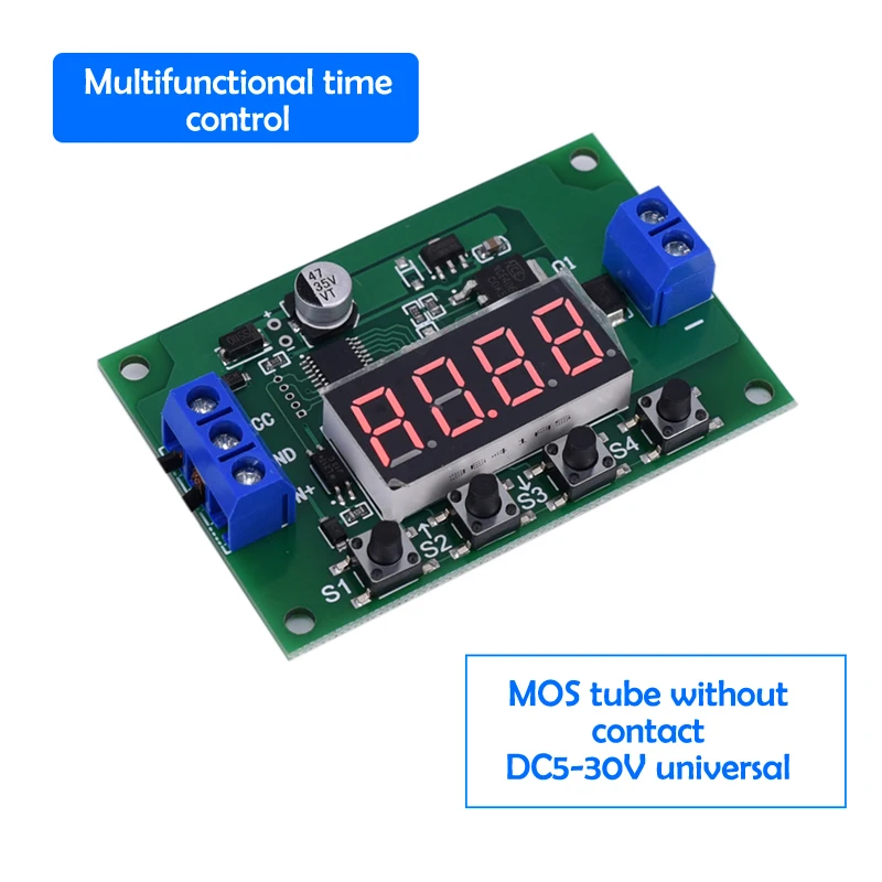 Multifunctional Cycle Control Time Relay Trigger Delay Count Switch Module MOS Tube 12V Timer