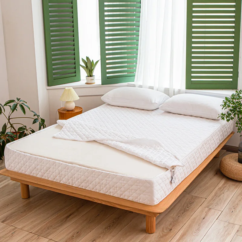 High Quality Zipper Quilted Mattress Cover King Queen Twin Size Removable Six-sides All-inclusive Anti-mite Bed Protector Cover