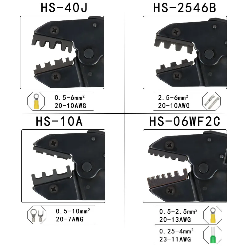 HSC 03B Crimping Pliers Set Clamp Tools 8 Jaws Cap/coaxial Cable Terminals Kit Crimper Cable Cutter Crimper Kablo Kesici Plier