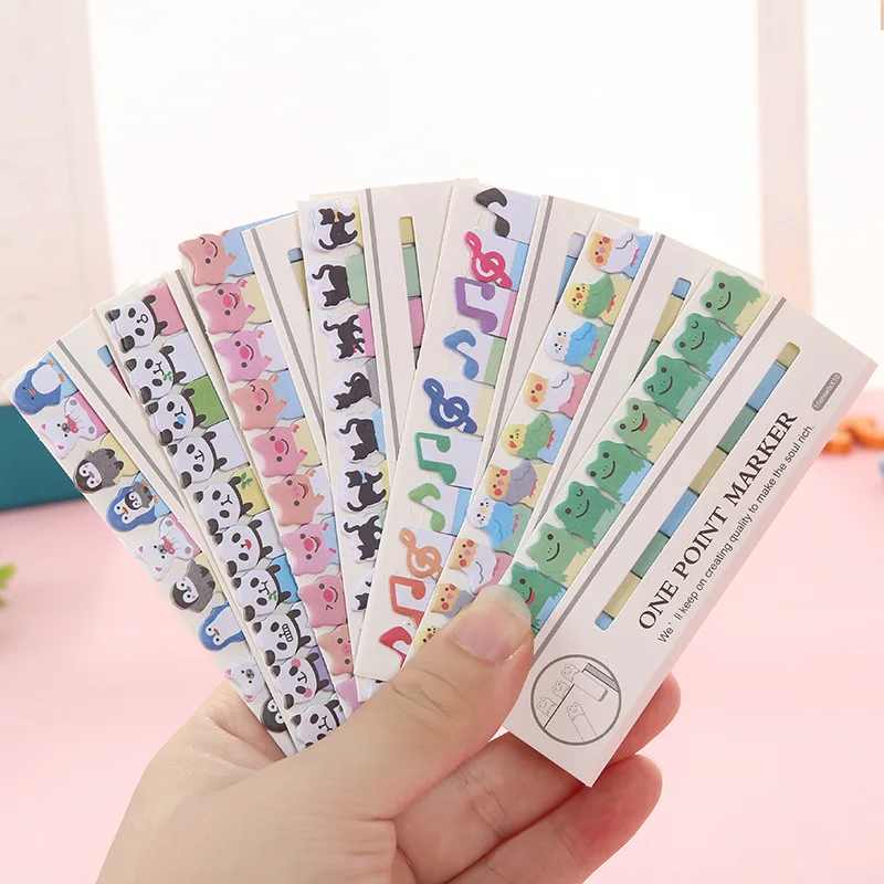 2pcs cartoon animals note paper cute Sticky notes creative bookmark self-adhesive note paper school supplies message sticker