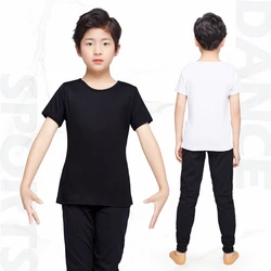 Ballroom Dancing Practice Wear Boy Men Latin Dance Top Pants Suit White Black Latin Shirt Dance Costume 2020