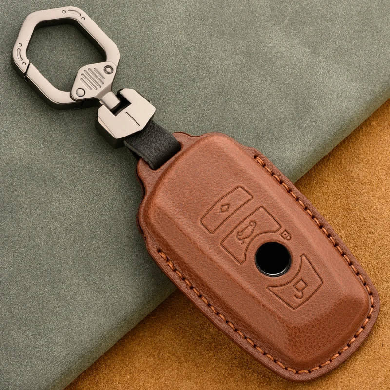 Handmade Leather Car Remote Key Case Cover For BMW 1 2 3 4 5 6 7 Series X1 X3 X4 X5 X6 F30 F34 F10 F07 F20 G30 F15 F16