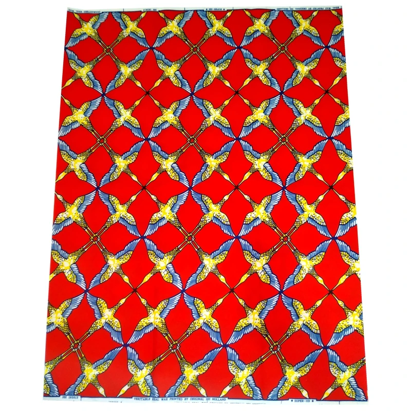 2020 Newest Fashion African Red Print Wax Fabric Ankara Veritable Real Nigeria Wax