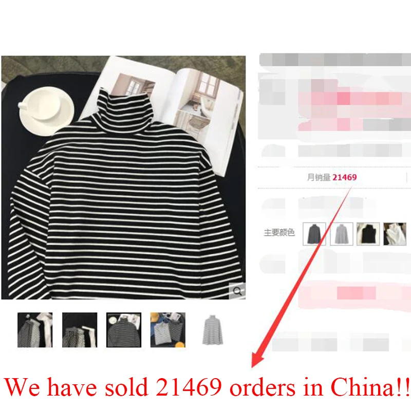 2020 New Black White Striped Long Sleeve T Shirts Women Loose T-shirt Womens Female Fashion Korean Style School Students Females