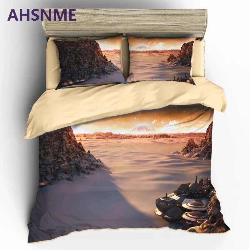 

AHSNME Bedding Sets Sci-Fi Space Themed Duvet Cover Set Pillowcase EU AU US King Queen Size Bed Set