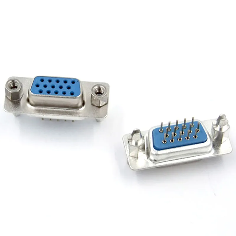 

100pcs New DB15/VGA Female Connector with Fixed Foot Screws / Harpoon DP15 Three row female head rivet Free shipping to Russia