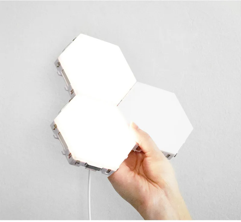 LED Hexagon Light Touch Sensor Night Lights Magnetic Modular Wall Lamp Creative Home Decor Colorful Quantum Light