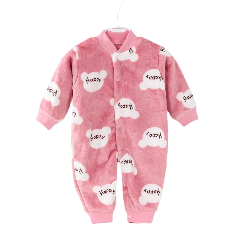 Baby Boys Girls Romper Flannel Long Sleeve  Cartoon keep warm Jumpsuit Infant Clothing winter Newborn Baby Clothes