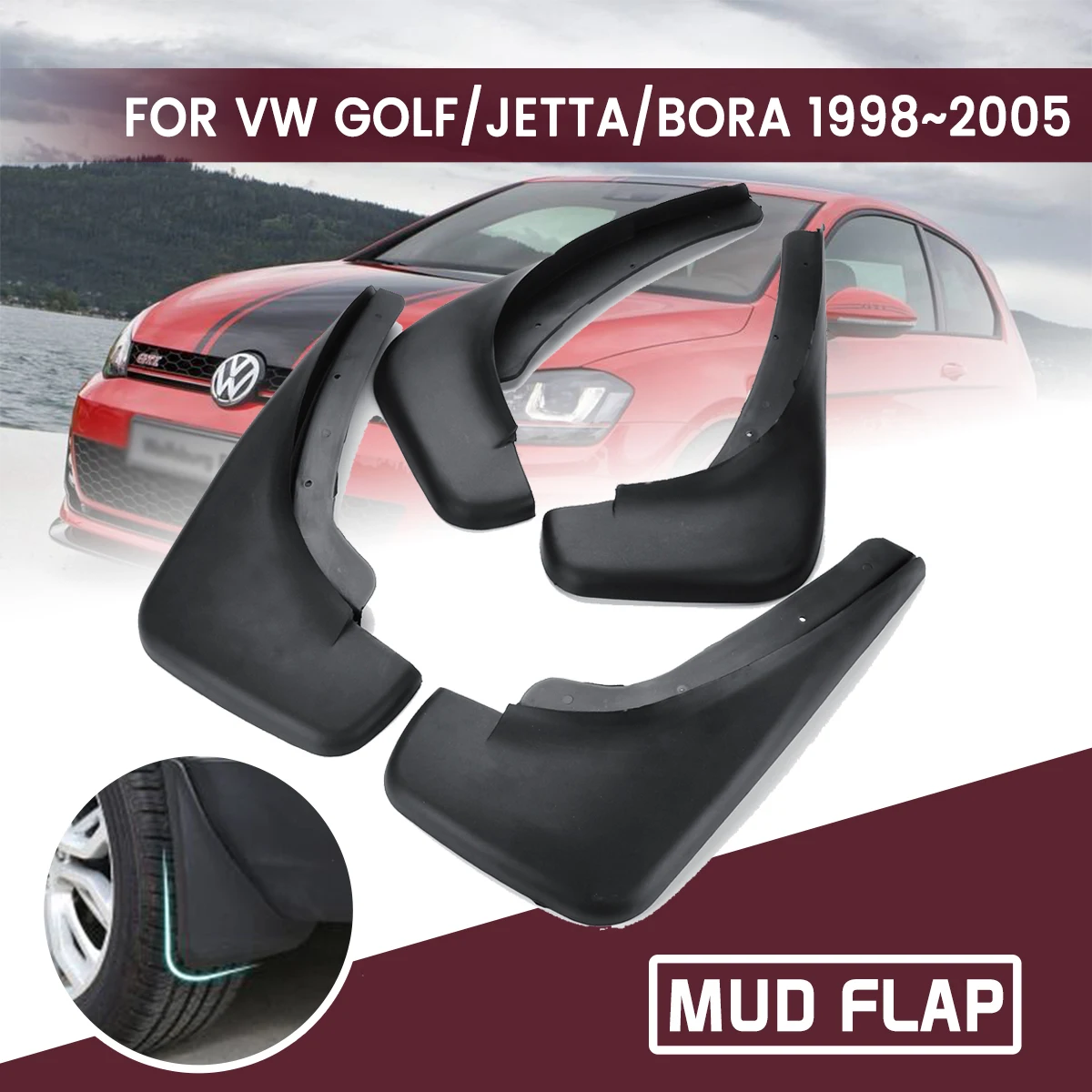 1 Set For VW Golf 4 Mk4 IV Bora Jetta 1998-2005 Car Mud Flaps Mudflaps Splash Guards Front Rear Fender Mudguards