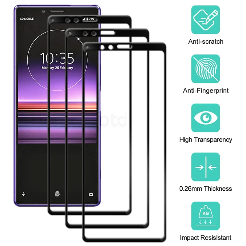 1-3PCS Full Cover Tempered Glass For Sony Xperia XZ4 Screen Protector For Xperia XZ4 J8110 J8170 J9110 J9150 SOV40 SO-03L Glass