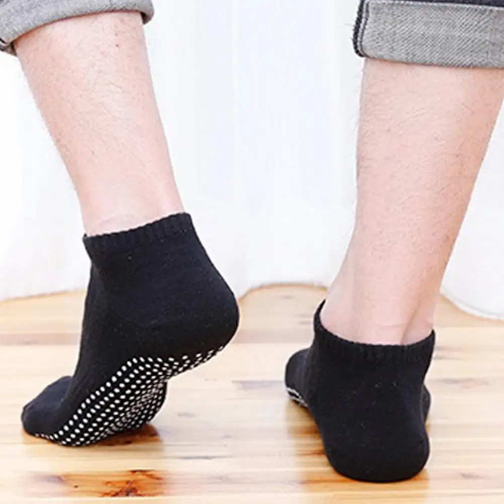 1 Pair Yoga Socks Non-slip Breathable Sweat Absorption Grip Socks Cotton Anti-slip Unisex Soccer Socks Men Women Sports Socks