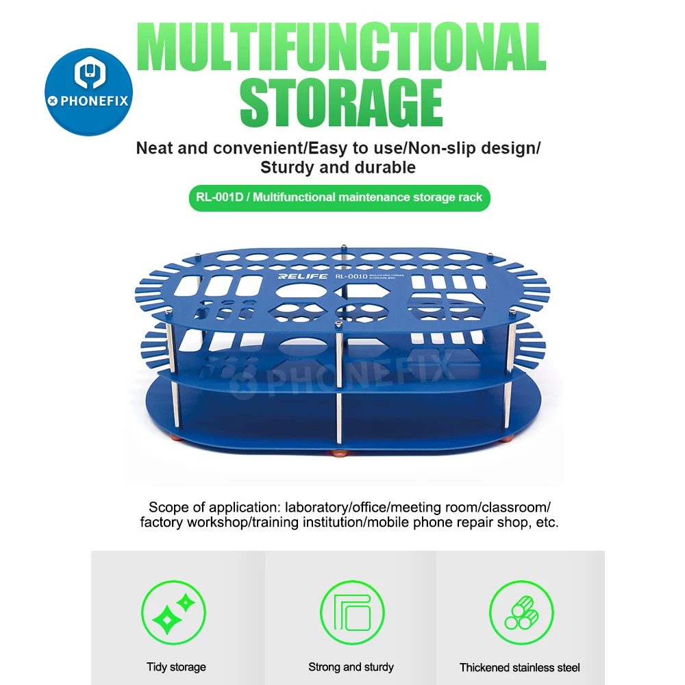 RELIFE RL-001D Storage Box Tweezers Screwdriver Holder For Phone Repair Large Capacity Multifunctional Maintenance Storage Rack