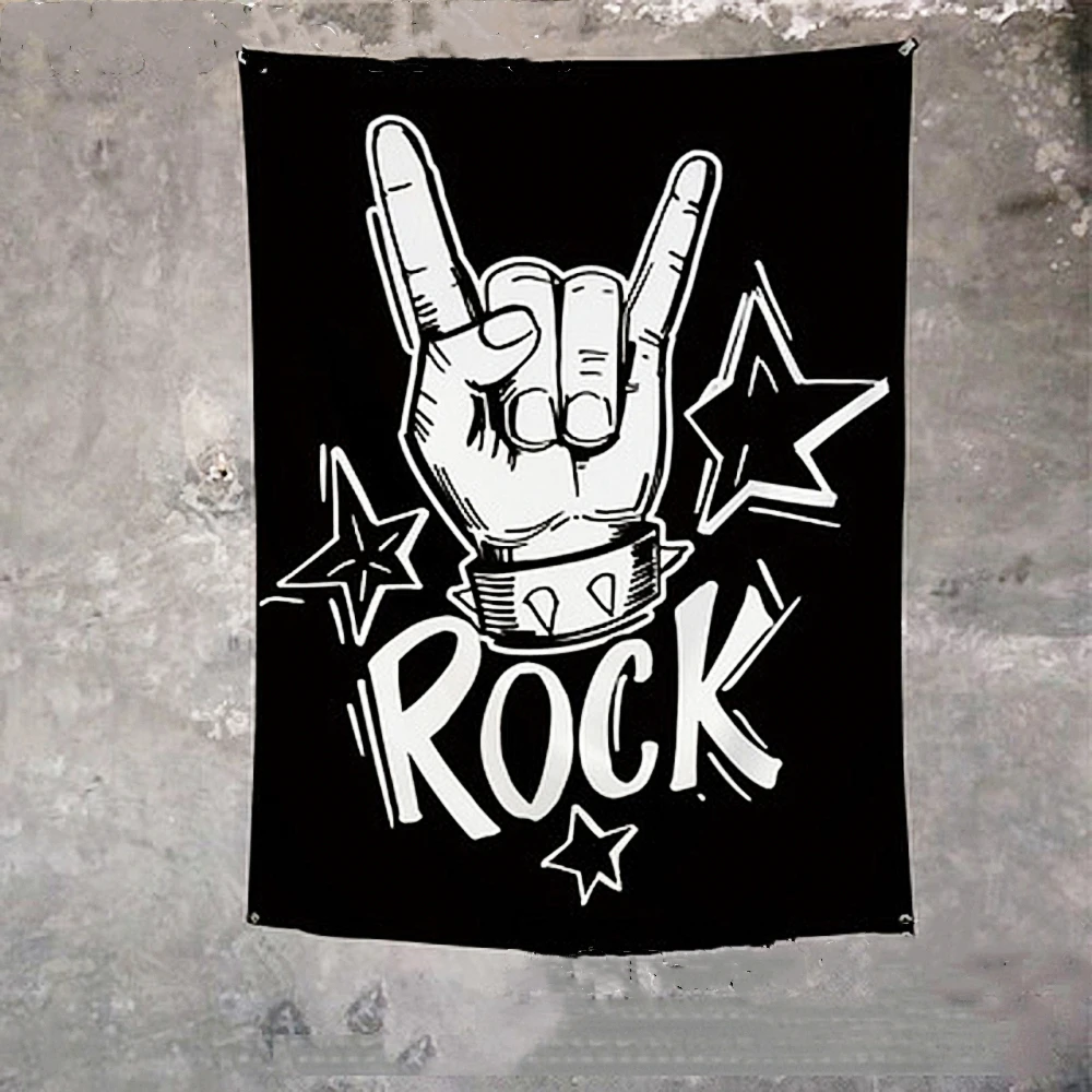 Retro Rock and Roll Pop Band Team Logo Concert Posters Flag & Banner Popular Music Theme Painting Bar Cafe Home Wall Decoration