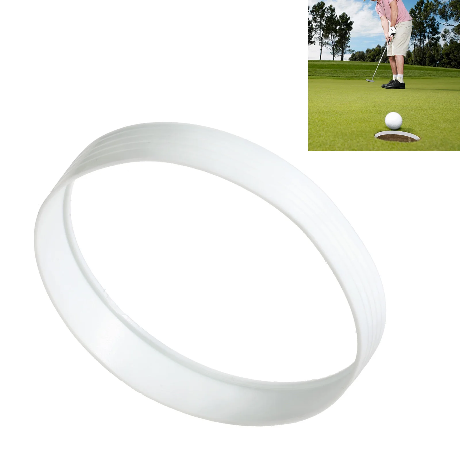 1pc 108mm White Plastic Golf Putting Green Hole Cup Rings Golf Training Aid Outdoor Practice Tool Putting Cup Rings Accessories