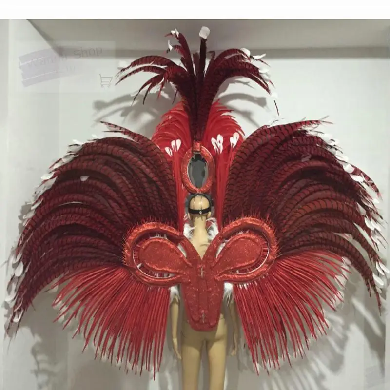 gorgeous dance stage performance cosplay sexy women big feather carnival costumes for women