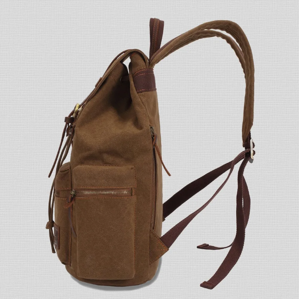 Vintage Canvas-Rucksäcke für Männer und Frauen, Reisetaschen für Studenten, Freizeitrucksäcke zum Wandern, Reisen, Camping, Rucksack Mochila Masculina – Detail 13
