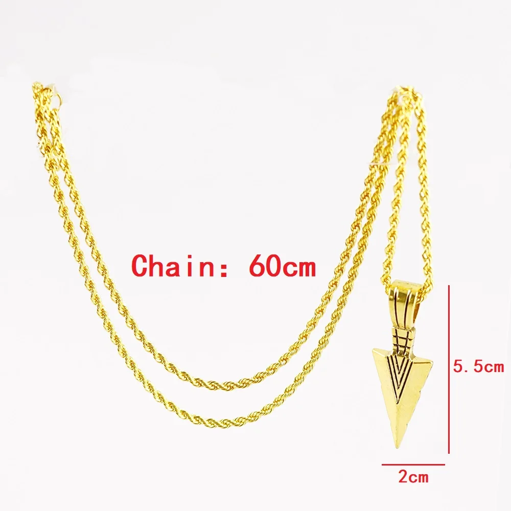 الرجال تصميم ماتي الأسود قلادة طويلة مع السهم قلادة سلسلة مجوهرات الهيب هوب الشرير الصخرة عيد الميلاد هالوين هدية للرجال والنساء #5