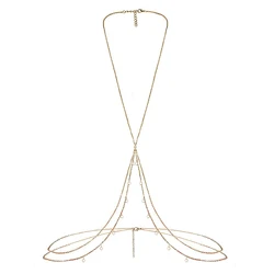 Stainless Steel Multi Layer Tassel Crystral Belly Waist Chain Body Chain For Women New Europe Sexy Bikini Beach Body Jewelry