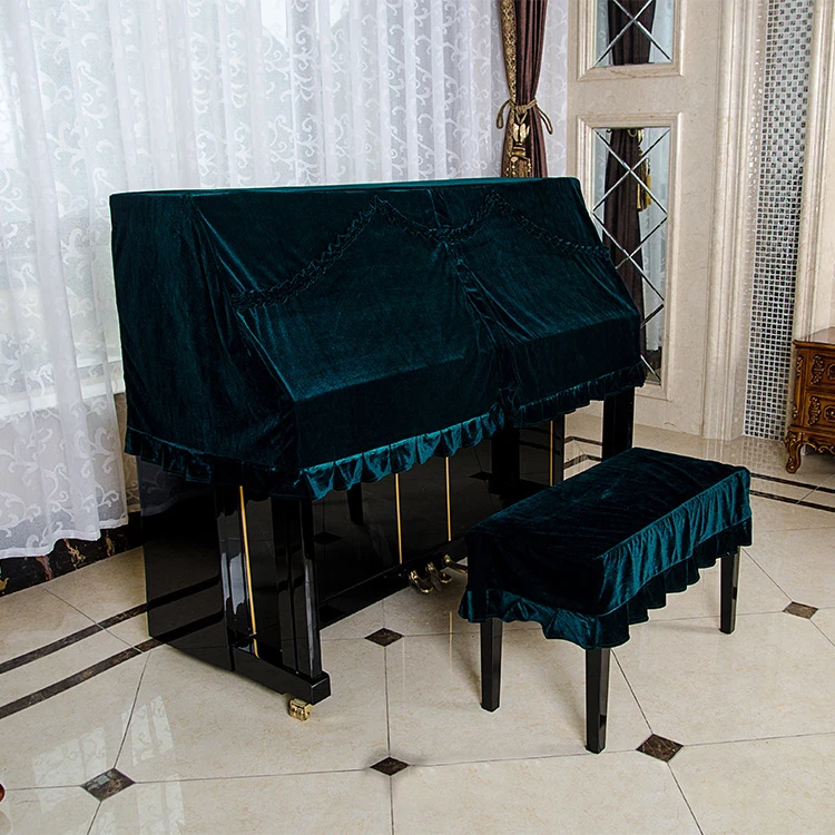 153*37*70 cm classical velvet upright piano cover dustproof towel piano half cover
