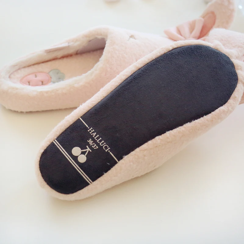 Cartoon Cotton Slipper Woman 2020 Winter Lovely Animal Long Ear Rabbit Slipper Home Fur Home Slipper Office Slipper Woman