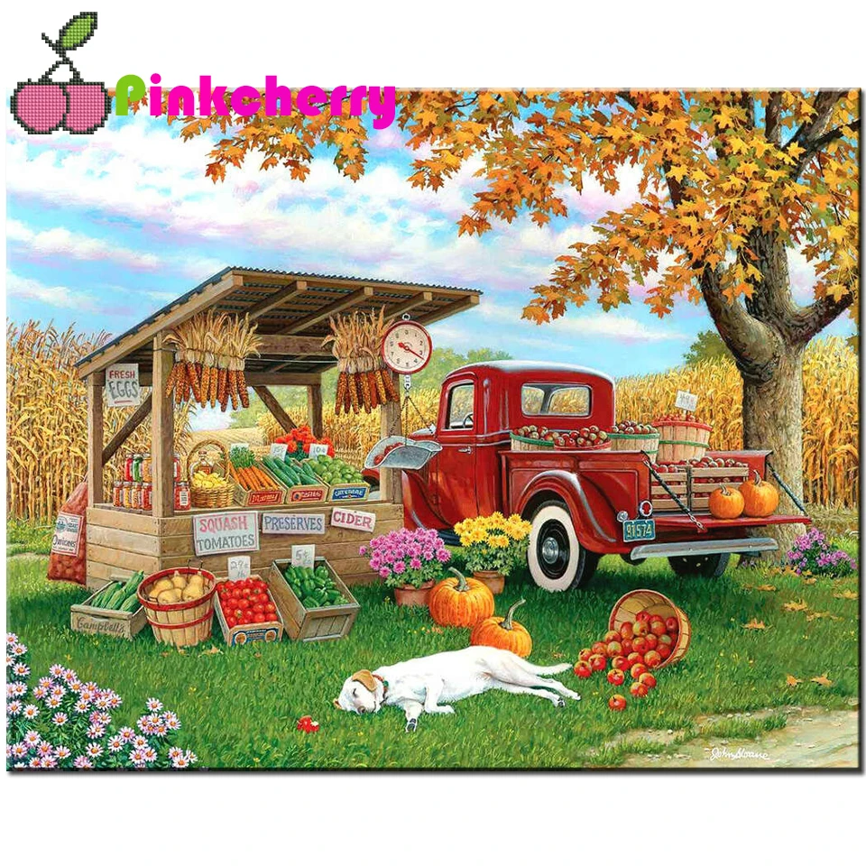 Fresh Vegetables Farm Selling 5D DIY Diamond Painting Diamond Embroidery Rhinestone Mosaic Full Square Round Home Decor k67