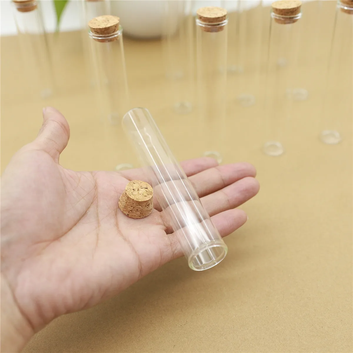 24 Pieces 35ml 22*120mm Glass Jars Cork Test Tube Spice Bottles Mini Container Small DIY Jars Tiny Vial glass Bottle Stopper