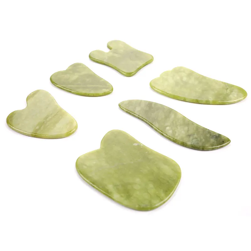 

Green Natural Jade Guasha Scrapping Plate Gua Sha Massager Face Meridian Scrapping Plate Piece Massage Tools Arm Massage Tools