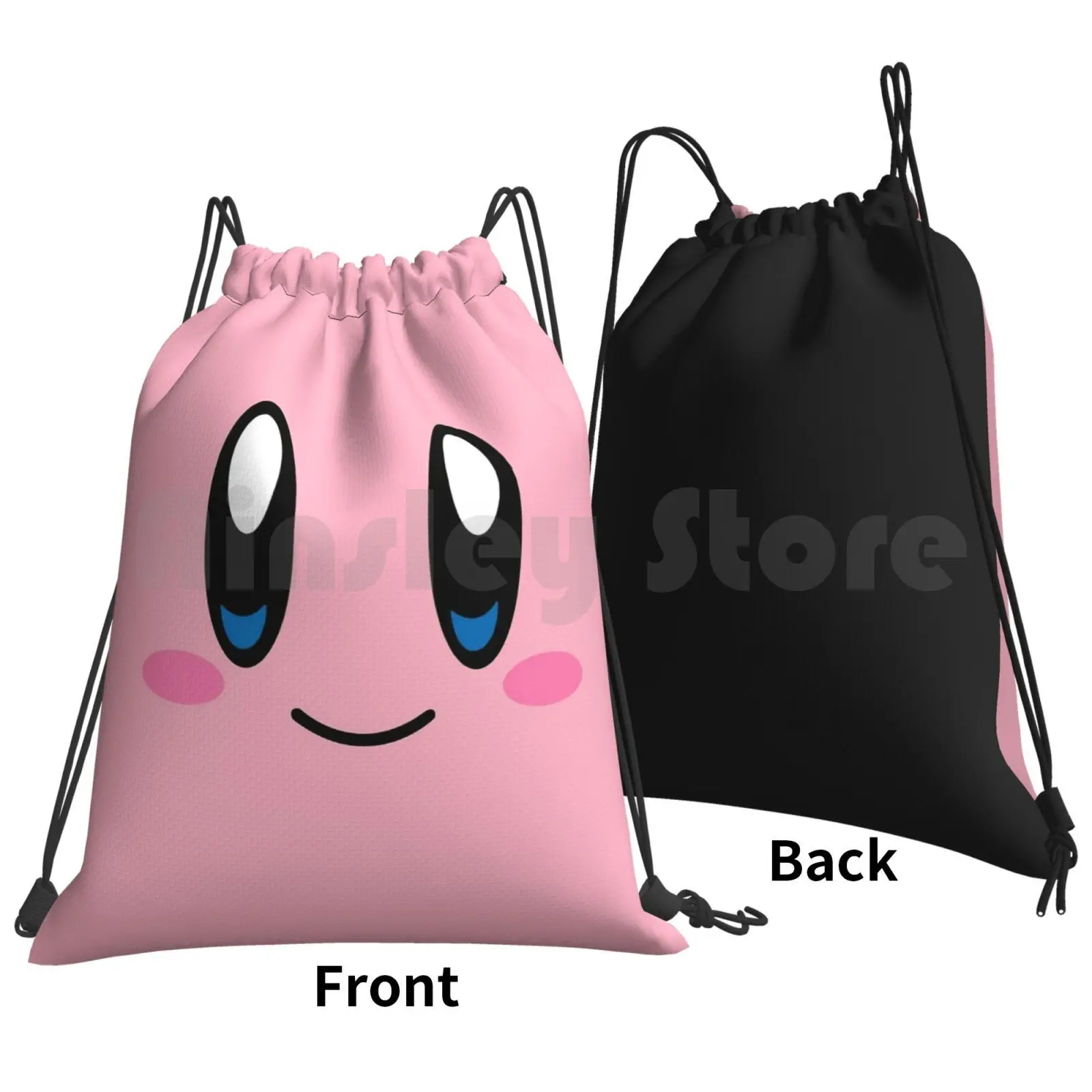 Face ( Pink ) Backpack Drawstring Bags Gym Bag Waterproof Dreamland Ddd Dedede King Dedede Meta Knight Star Pink Pink Red