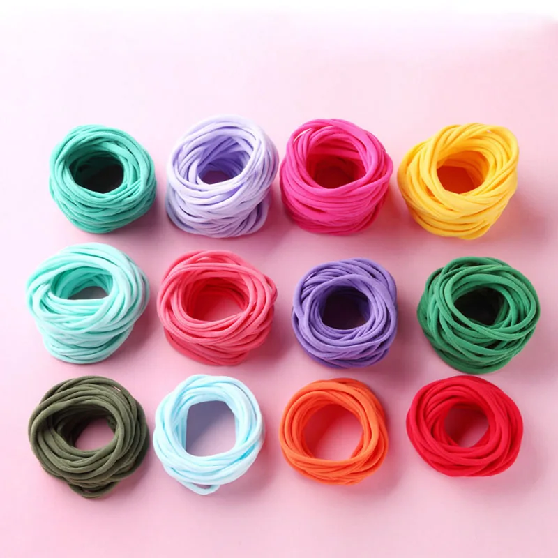 25pc/100pc Super Soft Traceless Nylon Headbands Stretchy Children Girls kids DIY Thin Nylon headband