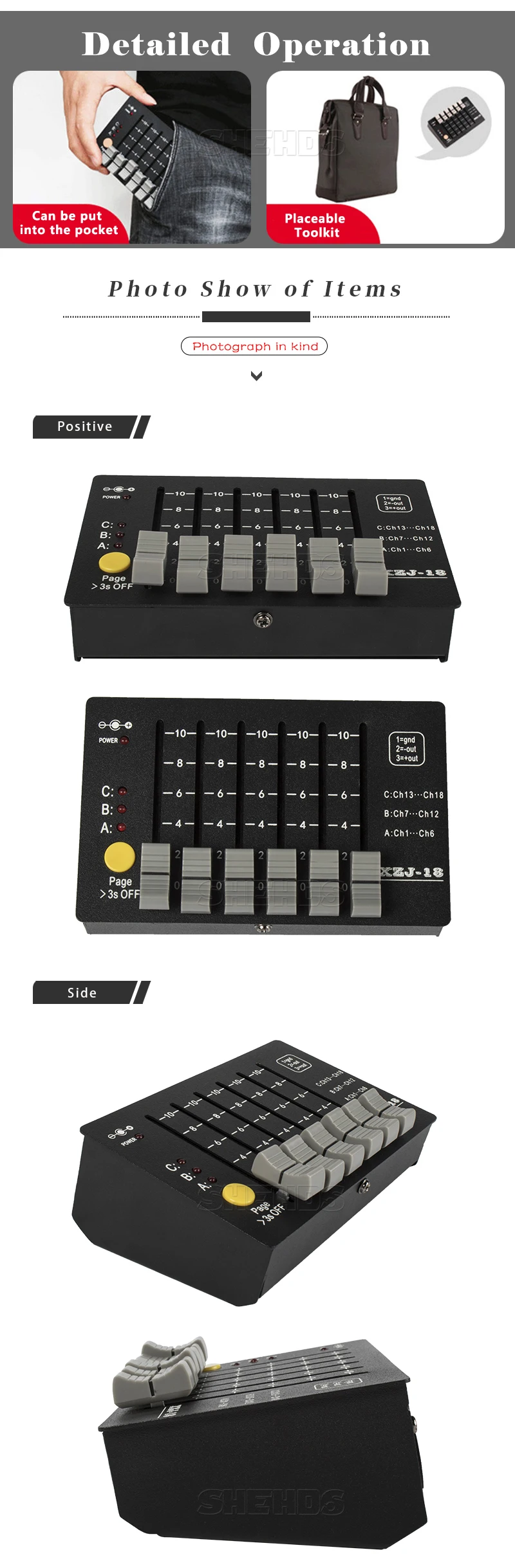 SHEHDS 1024 Controller/192 Konsole für Par Lighting Moving Head Licht International Standard DJ Disco Hochzeiten Konzerte – Detail 34