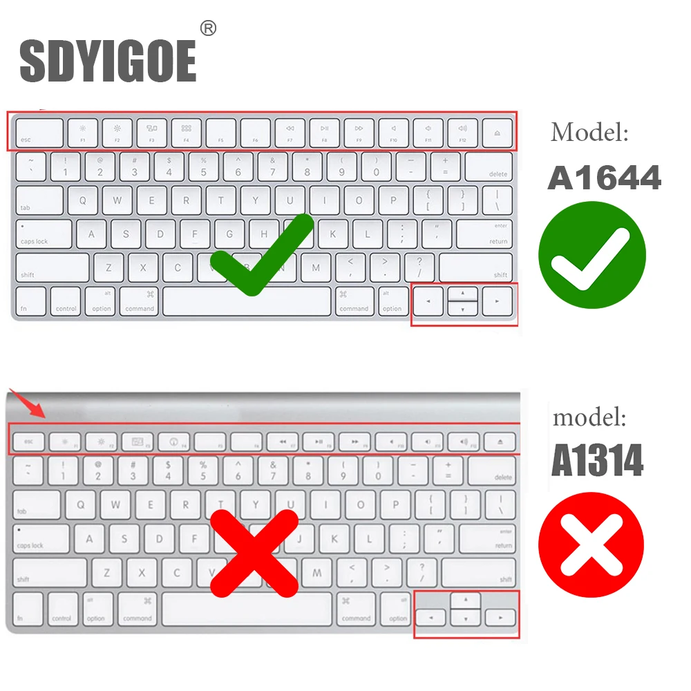 For Apple Bluetooth Wireless keybord MLA22LL/ A1644 IMAC Magic Keyboard cover Protector Silicone Cover US/EU Version