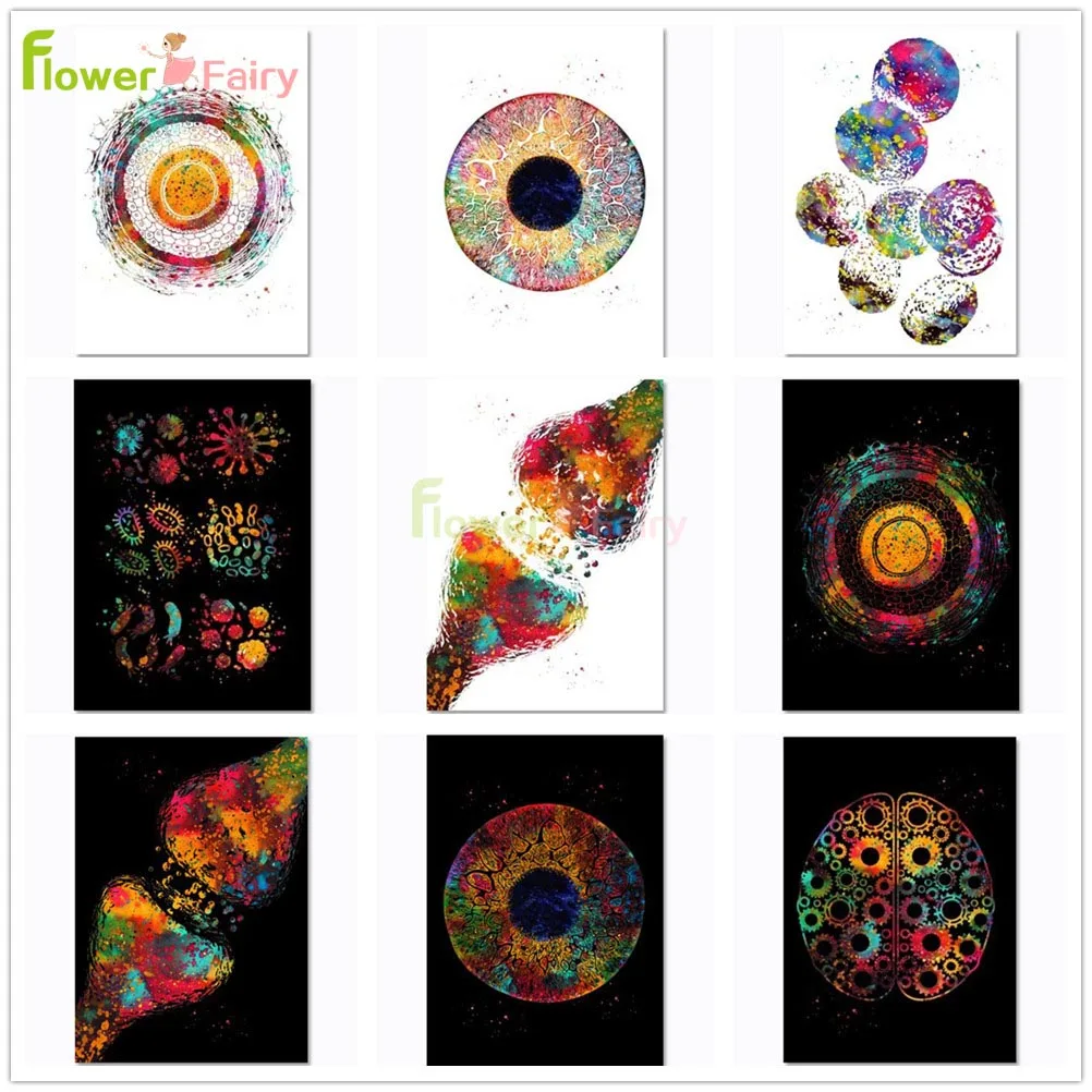 Biology Cell Neurotransmitters Nordic Poster Wall Art Canvas Painting Research Posters Wall Pictures For Living Room Unframed