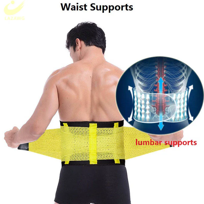 LAZAWG Mens Slimming Belt Waist Trainer Trimmer  Body Shaper Control Belly Corset Fitness Burner Workout Weight Loss Cincher