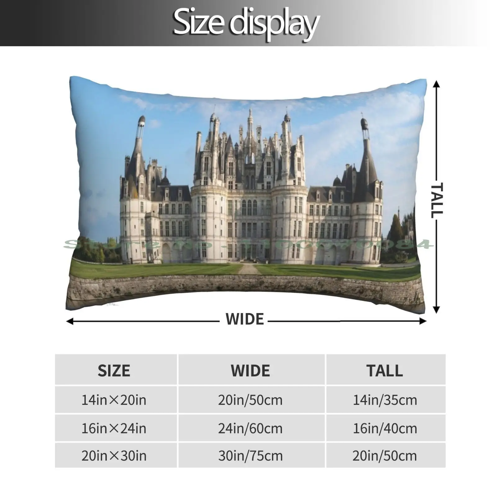 Chateau De Chambord Castle Loir-Et-Cher France Pillow Case 20x30 50*75 Sofa Bedroom Chateau De Chambord Castle Loir Et Cher