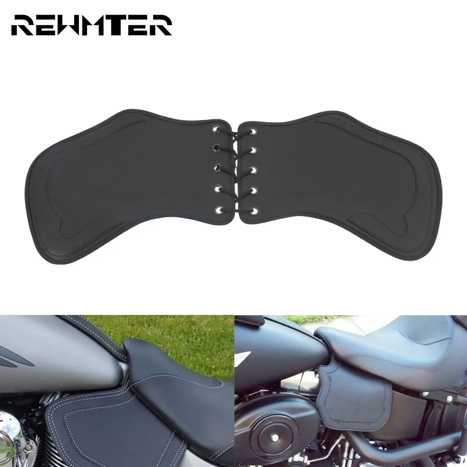 

Universal Motorcycle Heat Saddle Shield Deflectors PU Leather Black For Harley Sportster XL 883 1200 72 48 Touring Dyna Softail