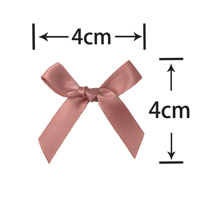 (200 pcs/pack) Fresh Pink Ribbon Bows Small Size Satin Ribbon Bow Flower Craft Decoration Handwork DIY Party Decoration