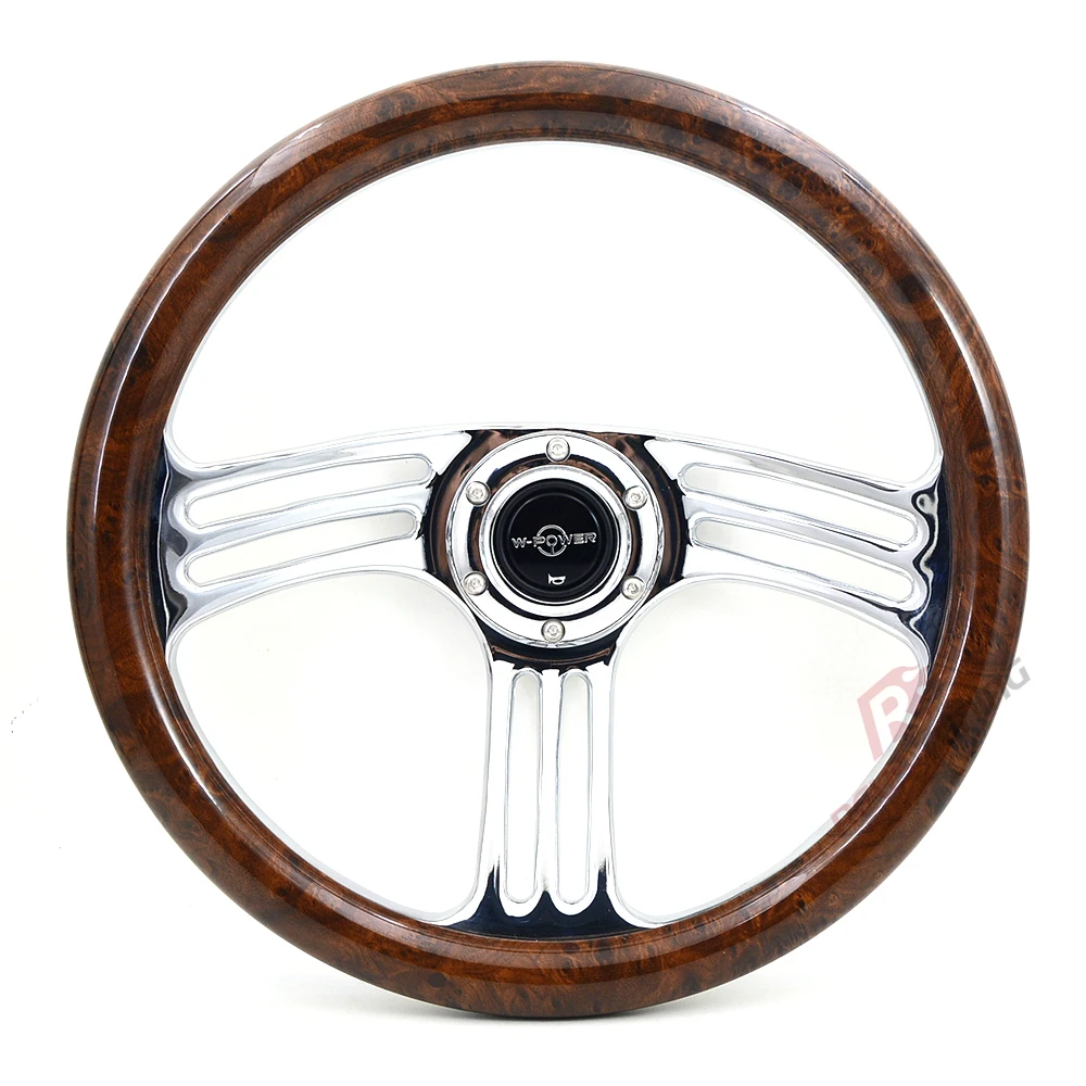 

Universal ABS+Aluminum Wood Wooden Look Classic Style 350mm 14inch Car Tuning Sport Racing Steering Wheel