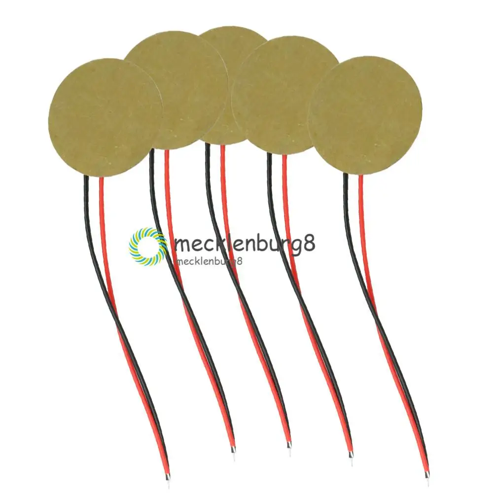 10PCS 20mm 6.5KHZ Piezo Elements Sounder Sensor Trigger Drum Disc  + wire copper NEW