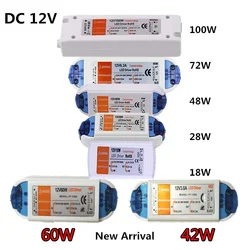 3 yıl garanti 42W 60W aydınlatma Transformers 18W 28W 48W 72W 100W LED sürücü LED şerit güç kaynağı 12V DC