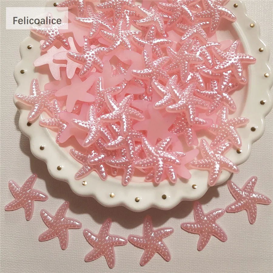 20pcs ABS Pearl Starfish Flatback Cabochons DIY Resin Shaker Charms Molds Stuff Flower Rose Slime Fillings Fillers