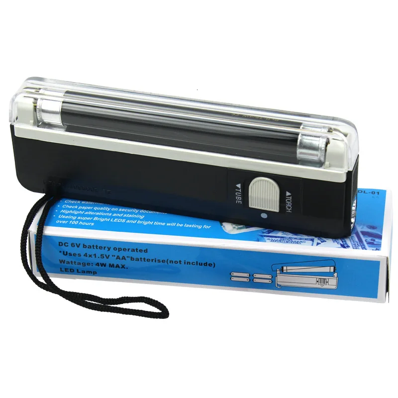credit card/check/ticket/passport/ID card/ballot Paper Inspection with torch UV light Currency Detecting 2 in 1Money Detector