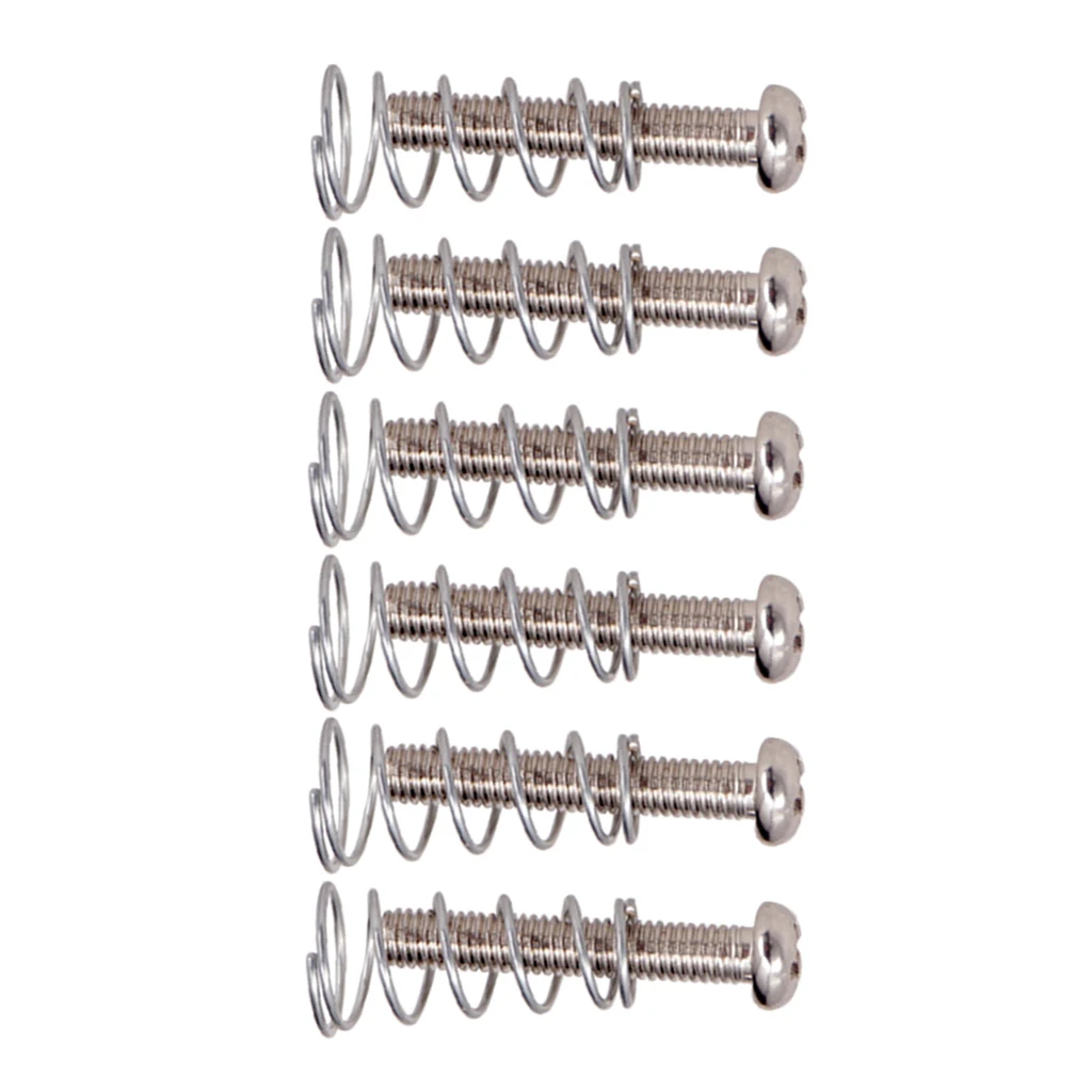 hot sell 6 Pieces Iron Electric Guitar Bass Bridge Tailpiece Saddles Screws+Springs Guitar Parts