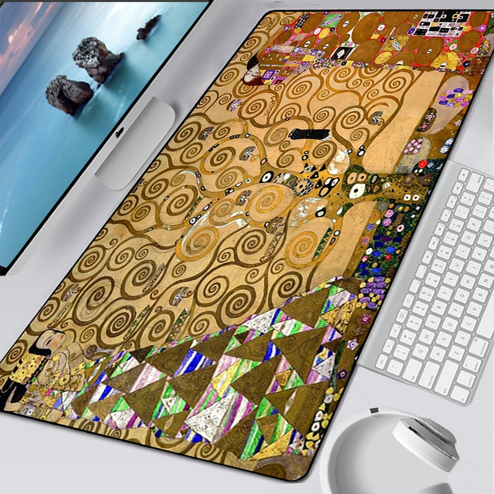 Large Gaming Mouse Pad Computer Mousepad PC Gamer Mouse Mat Laptop Mausepad The Kiss Gustav Klimt Carpet Keyboard Mat Desk Pad