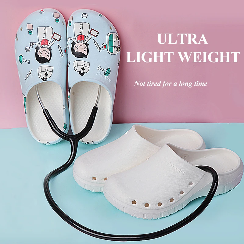 

Nurse Clogs Medical Scrub Shoes Women Men EVA White Work Non-Slip Ultra Lightweight Slip-On Working Slippers Sandal