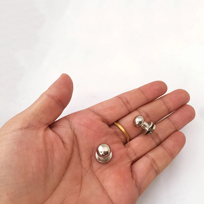 7-Type Chrome Plated Wallet Bag Screw Brass Belt Rivet Nail Head Monk DIY Handmade Leather Craft Key Case Hardware Part