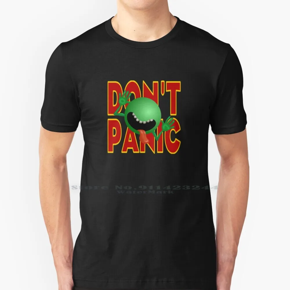 100% Cotton T Shirt Hhgttg H2g2 Dont Panic Hitchhikers Guide To The Galaxy Hoopy Frood 42 Douglas Adams Arthur Dent Zaphod