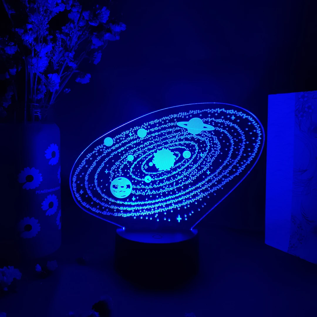 

Solar System 3D Optical Illusion Lamp Universe Space Galaxy Night Light for Kids Boy Girl Bedroom Birthdays Xmas Holidays Gifts